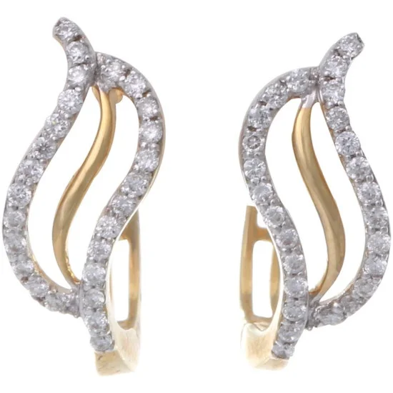 Diamond leaf earrings sale